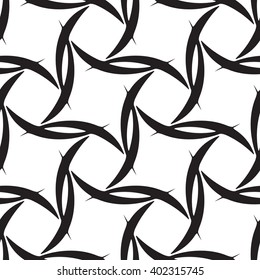Abstract monochrome geometric pattern, seamless vector background. Simple black and white repeating texture. Modern graphic with lattice. 