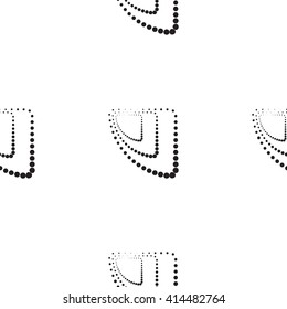 Abstract monochrome geometric pattern, seamless vector background. Simple black and white repeating texture. Modern contrast graphic with dots, circle, ball or point. 