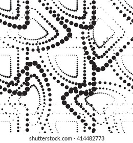 Abstract monochrome geometric pattern, seamless vector background. Simple black and white repeating texture. Modern contrast graphic with dots, circle, ball or point. 