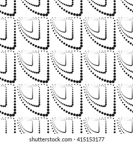 Abstract monochrome geometric pattern, seamless vector background. Simple black and white repeating texture. Modern contrast graphic with dots, circle, ball or point. 