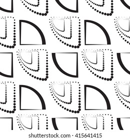 Abstract monochrome geometric pattern, seamless vector background. Simple black and white repeating texture. Modern contrast graphic with dots, circle, ball or point. 