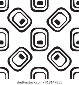 Abstract monochrome geometric pattern, seamless vector background. Simple black and white repeating texture. Modern contrast graphic with retro elements. 