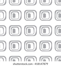 Abstract monochrome geometric pattern, seamless vector background. Simple grey and white repeating texture. Modern contrast graphic with retro elements. 