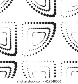 Abstract monochrome geometric pattern, seamless vector background. Simple black and white repeating texture. Modern contrast graphic with dots, circle, ball or point. 
