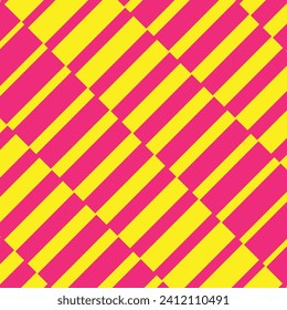 abstract monochrome geometric pink thin to thick line pattern on yellow.