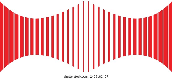 patrón abstracto monocromático geométrico rojo delgado a grueso de la línea de onda.