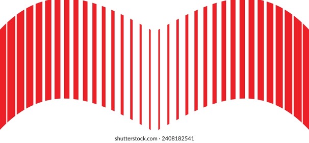 abstract monochrome geometric red thin to thick wave line pattern vector.