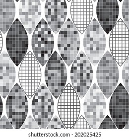 Abstract monochrome geometric seamless pattern.