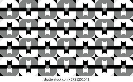 Abstractas patrón geométrico monocromo sin fisuras. Fondo de repetición geométrica moderna en blanco y negro