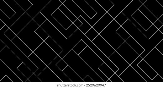 Abstrakt, monochrom, geometrische Vorlage für Web-Seite, Textur, Karte, Poster, Stoff, Textil. Grafisches, sich wiederholendes, schwarz-weißes Liniendesign.
