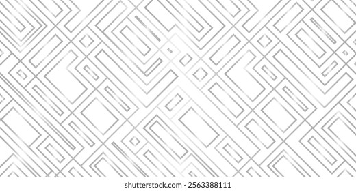 Abstract, monochrome, geometric template for web page, texture, map, poster, fabric, textile. Graphic repetitive black and white line design.