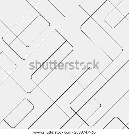 Abstract, monochrome, geometric template for web page, texture, map, poster, fabric, textile. Graphic repetitive black and white line design.