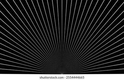 abstract monochrome geometric thin line arc pattern on dark can be used background.