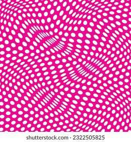 abstract monochrome geometric white dot pattern with pink background.