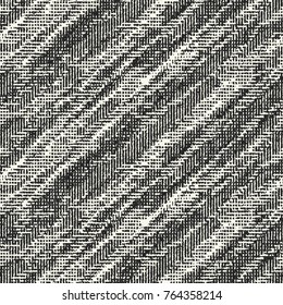 Abstract Monochrome Glitch Striped Distressed Background. Seamless pattern.