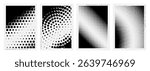 Abstract monochrome gradient poster background vector set