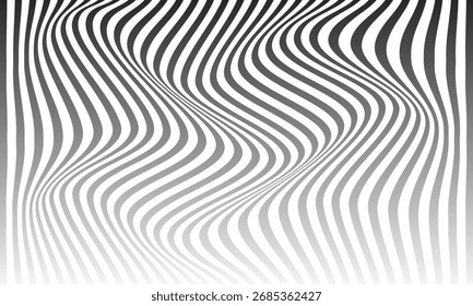 padrão de linha de onda de gradiente monocromático abstrato.