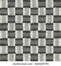 Trazo de grano monocromo Abstractas Motivo gráfico revisado. Patrón sin fisuras.