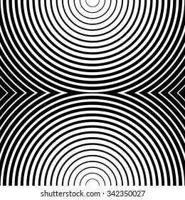 Abstract monochrome graphic with circular, circle pattern.
