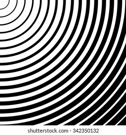 Abstract monochrome graphic with circular, circle pattern.