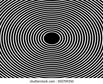 Abstract monochrome graphic with circular, circle pattern.