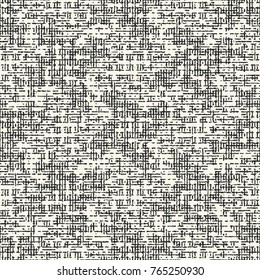 Abstract Monochrome Graphic Grunge Subtle Checked Textured Background. Seamless Pattern.