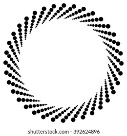 Abstract monochrome graphic with radiating dotted pattern
