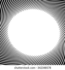 Abstract monochrome graphics with spirally shape. Abstract swirl, twirl image.