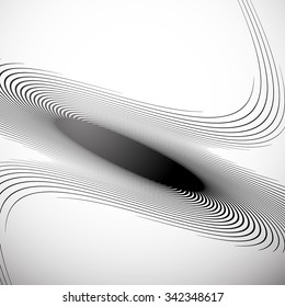 Abstract monochrome graphics with spirally shape. Abstract swirl, twirl image.