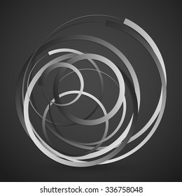 Abstract monochrome, grayscale background with scattered, random circles