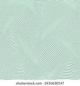 abstract monochrome green horizontal wave line pattern.