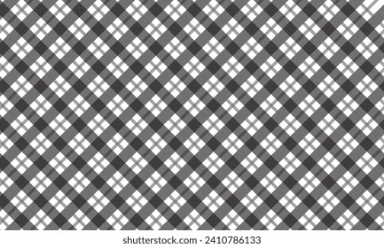 abstract monochrome grey diagonal bold and thin line plaid pattern.