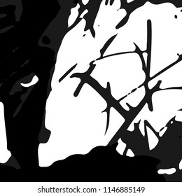 Abstract Monochrome Grunge Background.