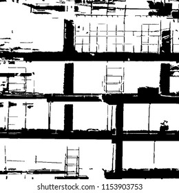 Abstract Monochrome Grunge Background.