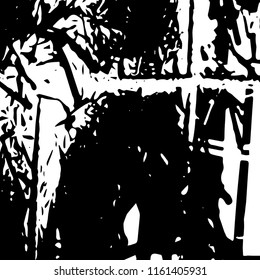 Abstract Monochrome Grunge Background.