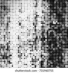 Abstract monochrome grunge halftone dots pattern. Design template vector illustration with dots. Modern background for web sites, sticker labels,postcards,banners, corporate identity, cover design