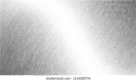 Abstract monochrome grunge halftone pattern. Soft dynamic lines. Vector illustration with dots. Modern polka dots background