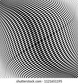 Abstract monochrome grunge halftone pattern. Soft dynamic lines. Vector illustration with dots. Modern polka dots background