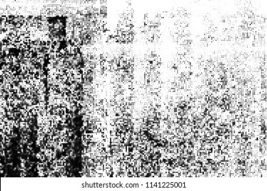 Abstract monochrome grunge halftone pattern.  Vector illustration with dots. Modern distress background