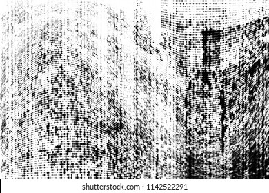 Abstract monochrome grunge halftone pattern.  Vector illustration with dots. Modern urban distress background