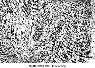 Abstract monochrome grunge halftone pattern.  Vector illustration with dots. Modern urban distress background