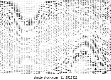 Abstract monochrome grunge halftone pattern.  Vector illustration with dots. Modern urban distress background