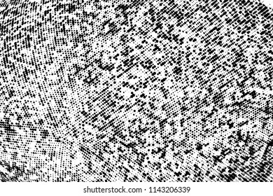 Abstract monochrome grunge halftone pattern.  Vector illustration with dots. Modern urban distress background