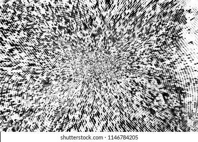 Abstract monochrome grunge halftone pattern.  Vector illustration with dots. Modern urban distress background