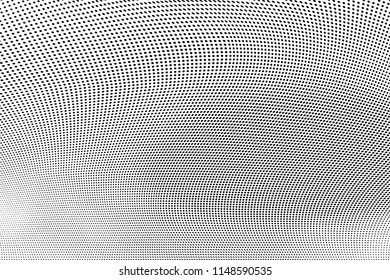 Abstract monochrome grunge halftone pattern. Soft dotted stains and lines. Vector illustration with dots. Modern polka dots background