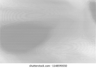 Abstract monochrome grunge halftone pattern. Soft dotted stains and lines. Vector illustration with dots. Modern polka dots background
