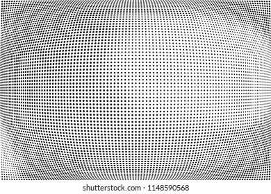 Abstract monochrome grunge halftone pattern. Soft dotted stains and lines. Vector illustration with dots. Modern polka dots background