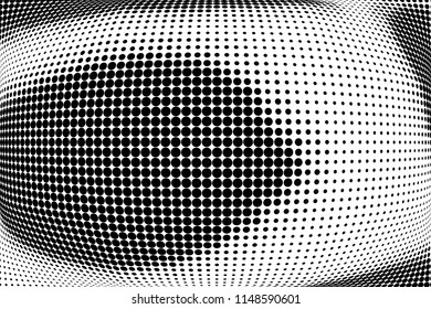 Abstract monochrome grunge halftone pattern. Soft dotted stains and lines. Vector illustration with dots. Modern polka dots background
