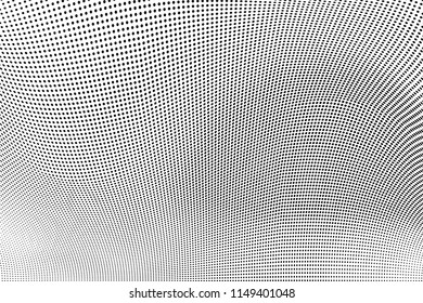 Abstract monochrome grunge halftone pattern. Soft dotted stains and lines. Vector illustration with dots. Modern polka dots background