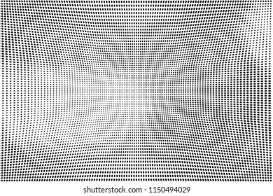 Abstract monochrome grunge halftone pattern. Soft dotted stains and splashes. Vector illustration with dots. Modern polka dots background